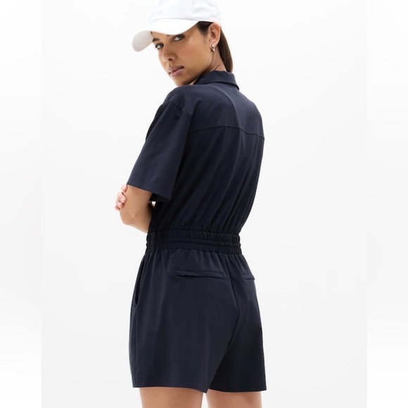Athleta Navy Avenue Romper, Size Small, 4/6 - Picture 7 of 8